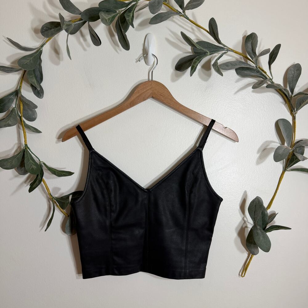 Zara Faux Leather Crop Tank